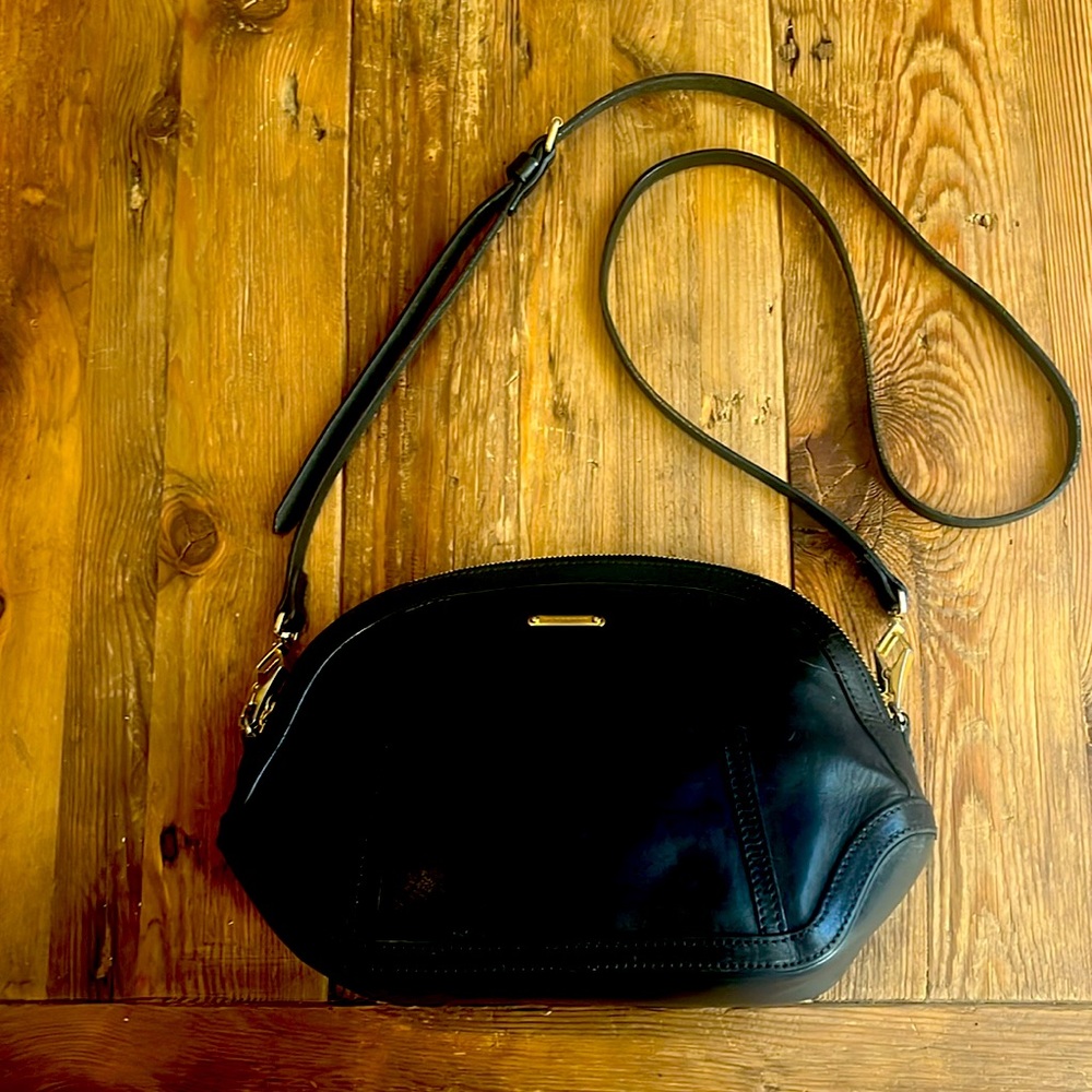 Burberry Black Leather Crossbody. Nova Check interior